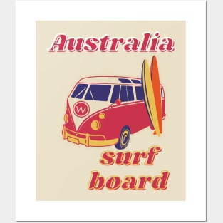 Australia surf board Posters and Art